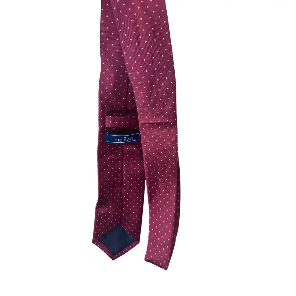 The Tie Bar Wine Mini Dots Silk Necktie - Versatile & Stylish